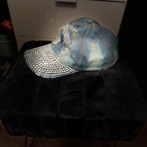 Sparkling Rhinestone Denim Hat - Picture 2 of 3